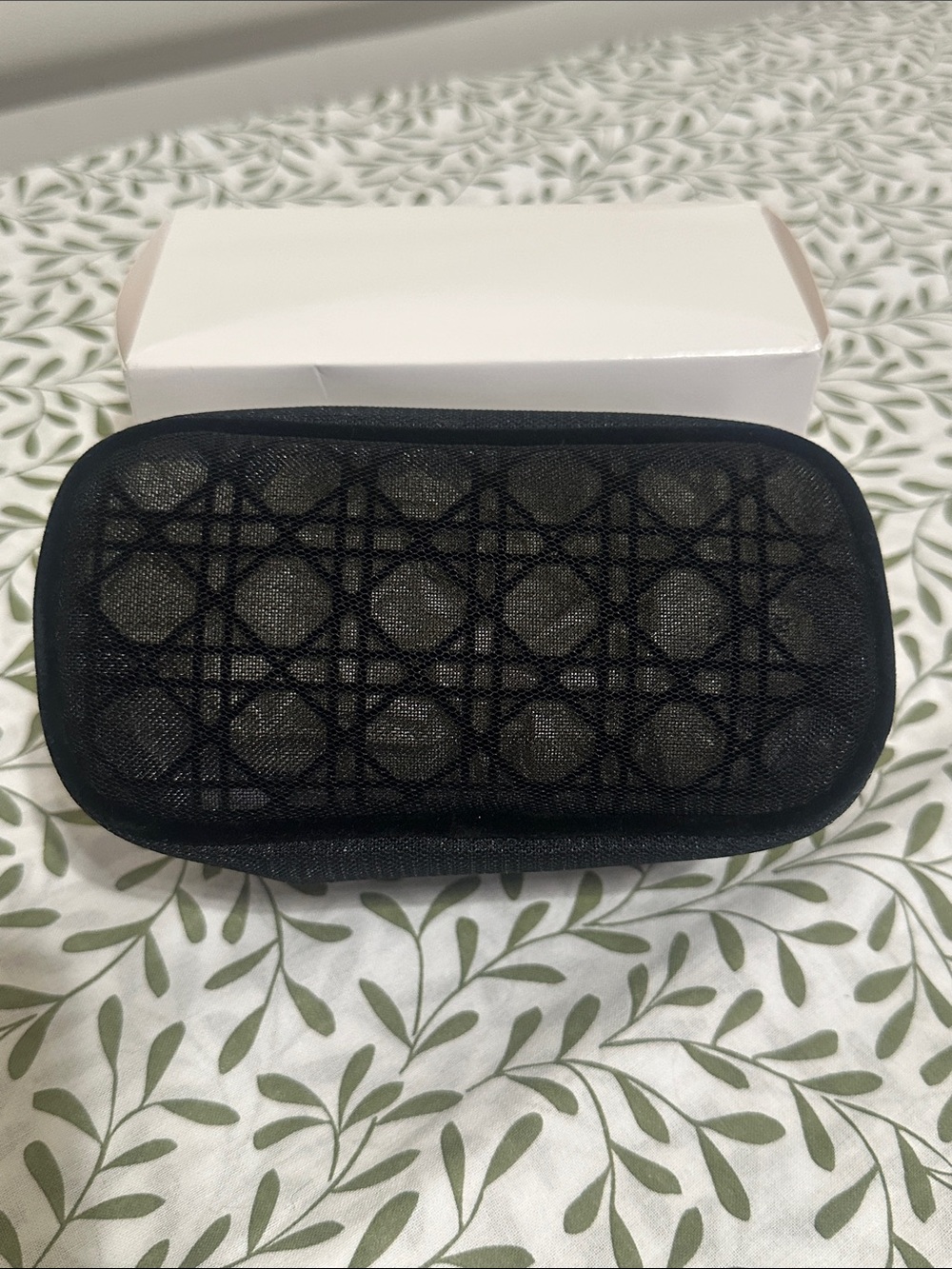 Dior Black Mesh Logo Cosmetic Pouch - Picture 2 of 8